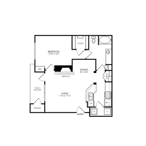 floor plan - 1 bedroom, 1 bath, 990 sq ft at The  Montgomery